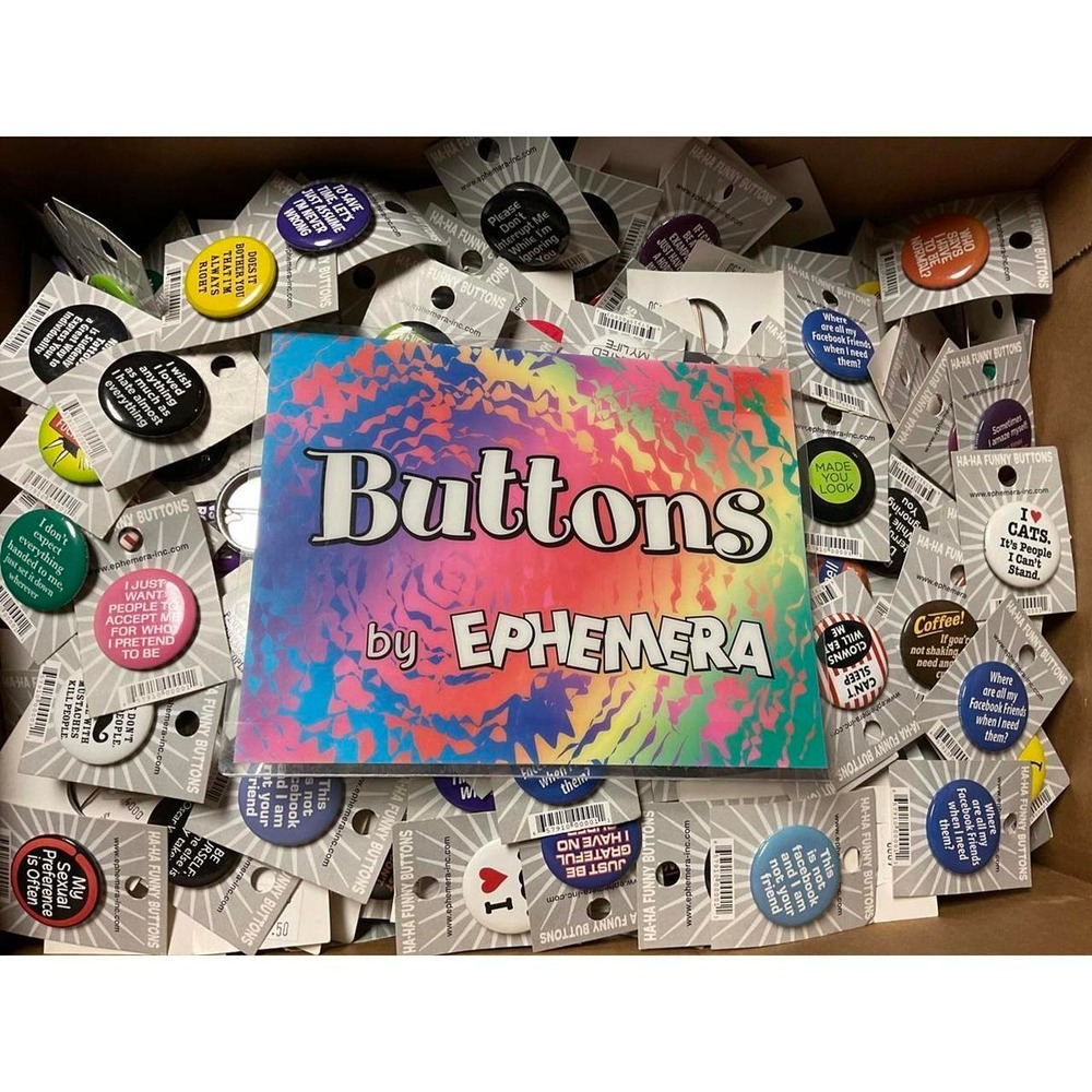 Lot of 8 Ephemera Inc. HA-HA Funny Pinback Buttons 1.25" Sarcastic Novelty Pins